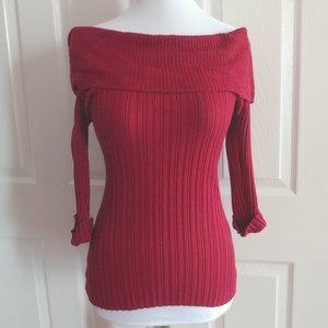Love Always Off The Shoulder Red Sweater